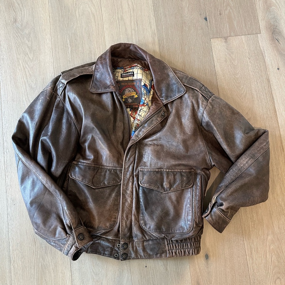 Wilson’s Adventure Bound Distressed Brown Leather Jacket